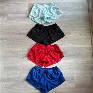 lululemon athletica Hotty Hot Shorts Set - Light Blue, Black, Red, Blue
